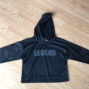Black cropped “legend” hoodie
